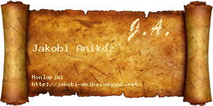 Jakobi Anikó névjegykártya